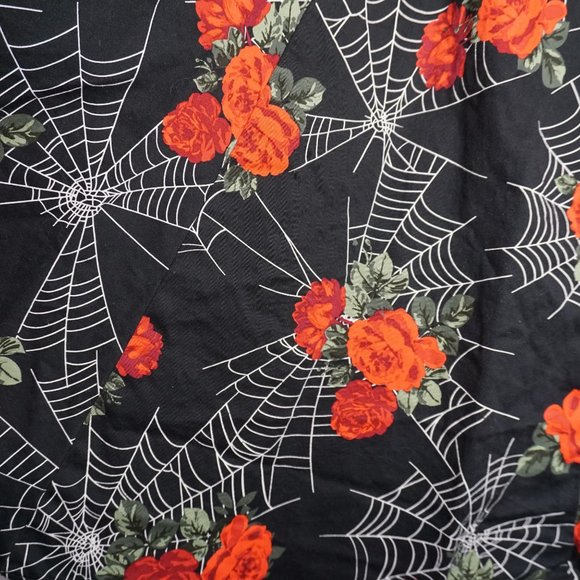 Eva Rose Spiderwebs & Roses 50s Style Midi Swing Skirt - Picture 3 of 5